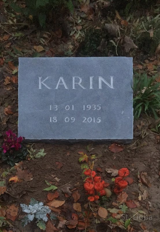 karin Grafmonument,
liggend arduin,
45 bij 65 cm. 